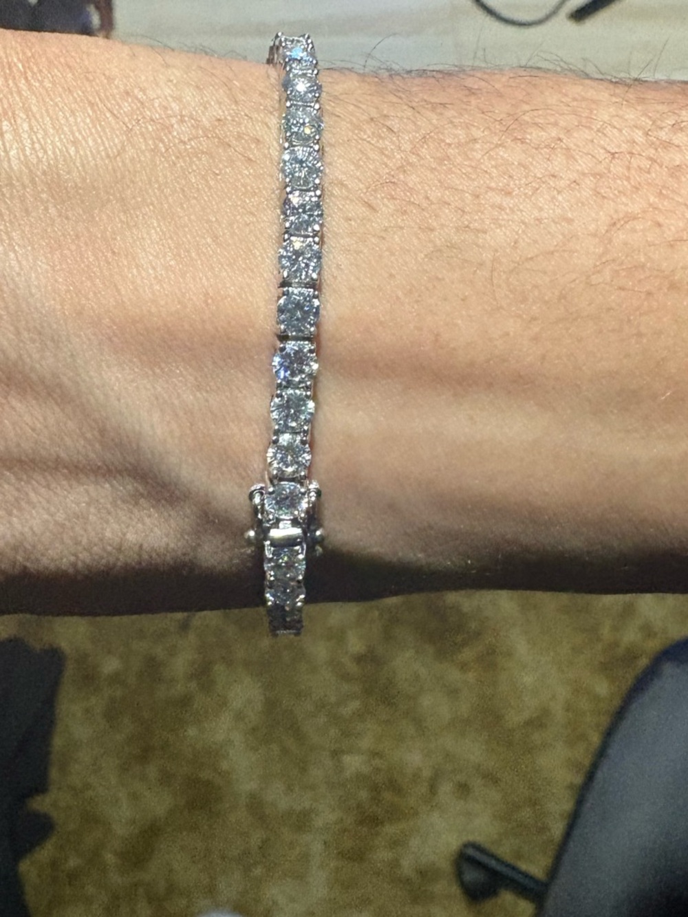 6.5mm D/VVS1 Moissanite Tennis Chain Bracelet 925 Sterling Silver PASS TESTER